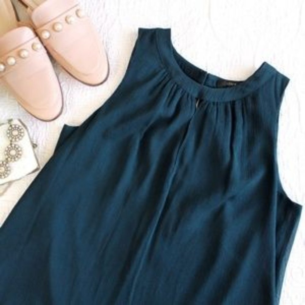 J. Crew Silk Sleeveless Blouse (Teal) | Size 4